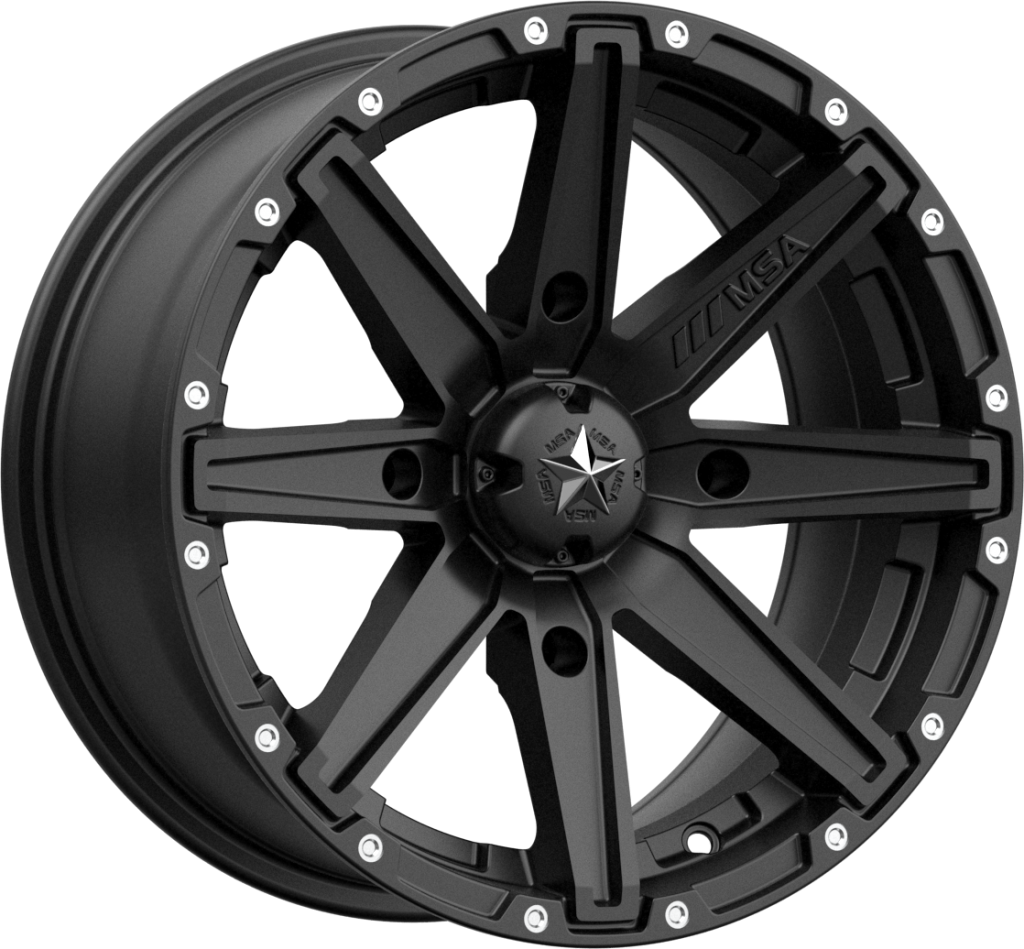 MSA M33 Clutch UTV Wheel In Black  on white background 