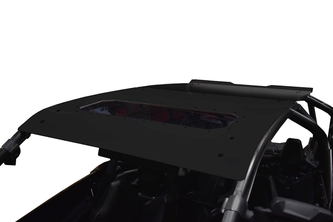 black moto armor pro xp roof installed top, front view