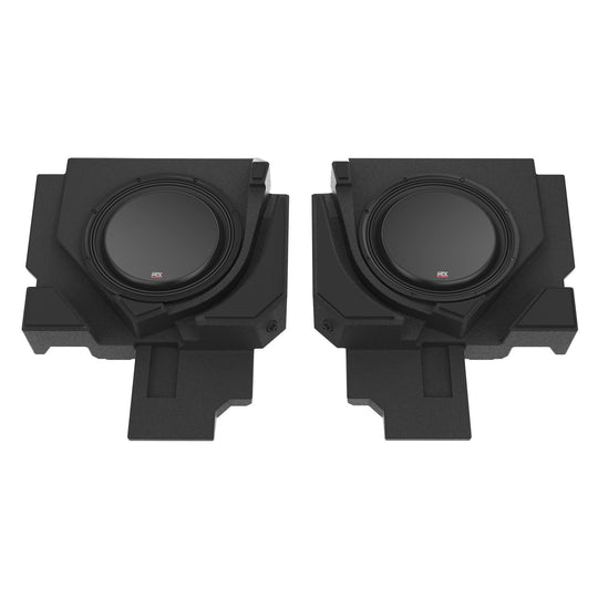 mtx subwoofer pair for canam x3 on whie background
