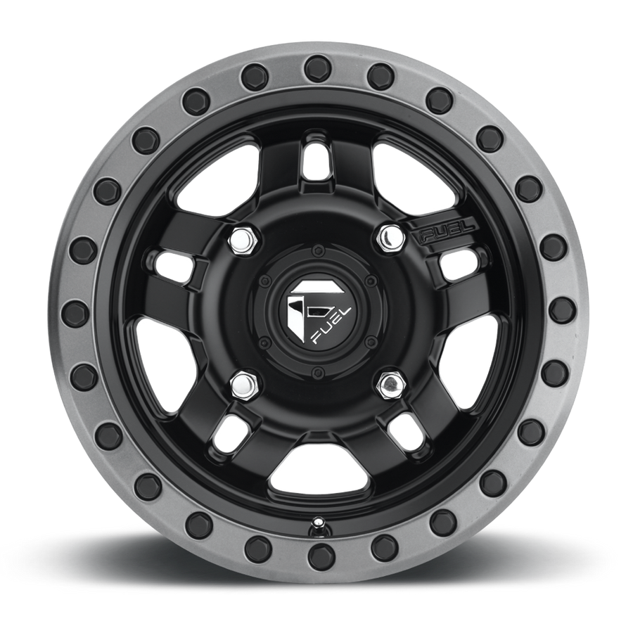 Fuel Anza D557 Non Beadlock UTV Wheel With Matte Back Center And Anthracite face showing only on white background 