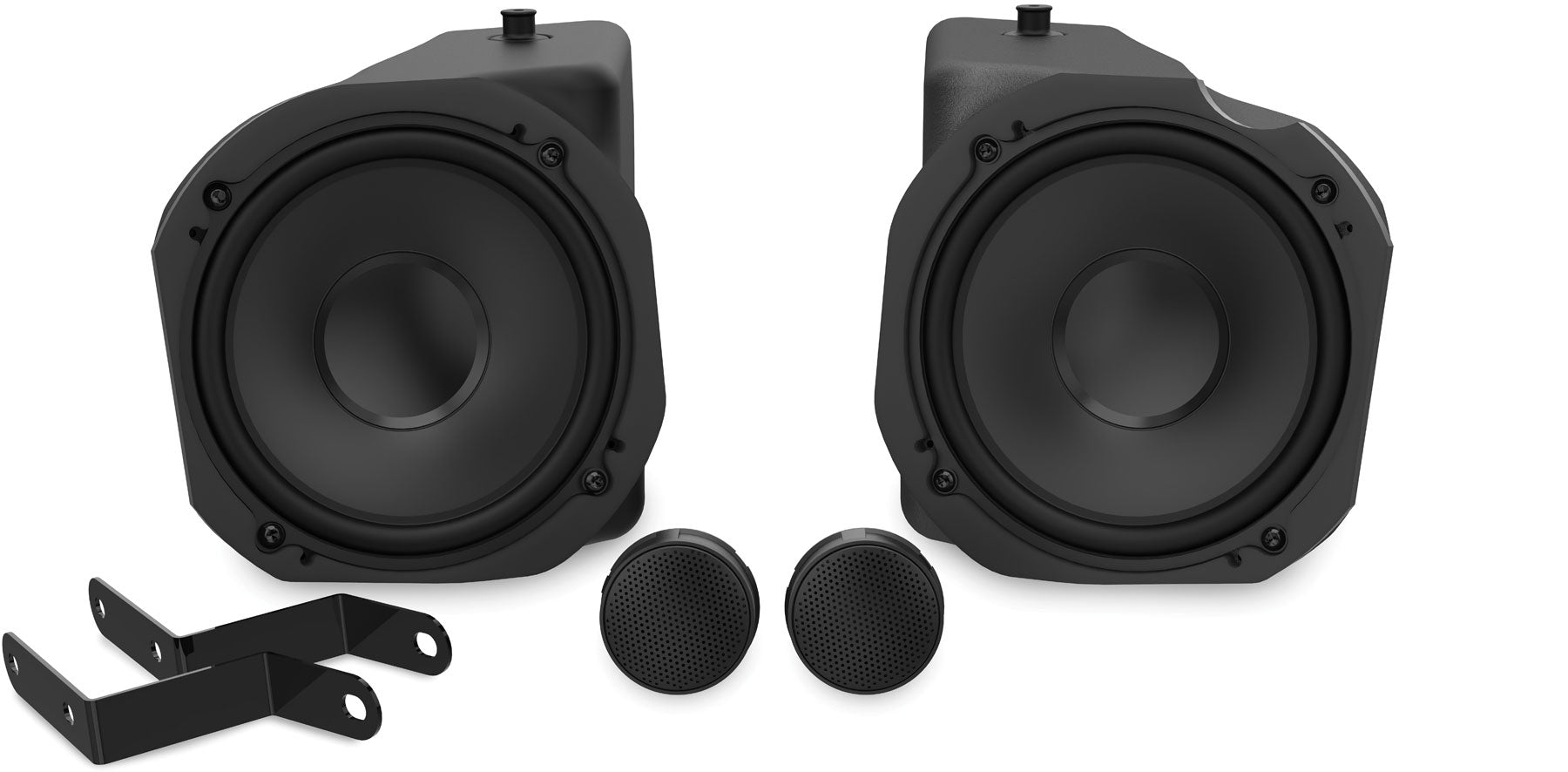 mtx kick panel speakers and pods with tweeters on white background