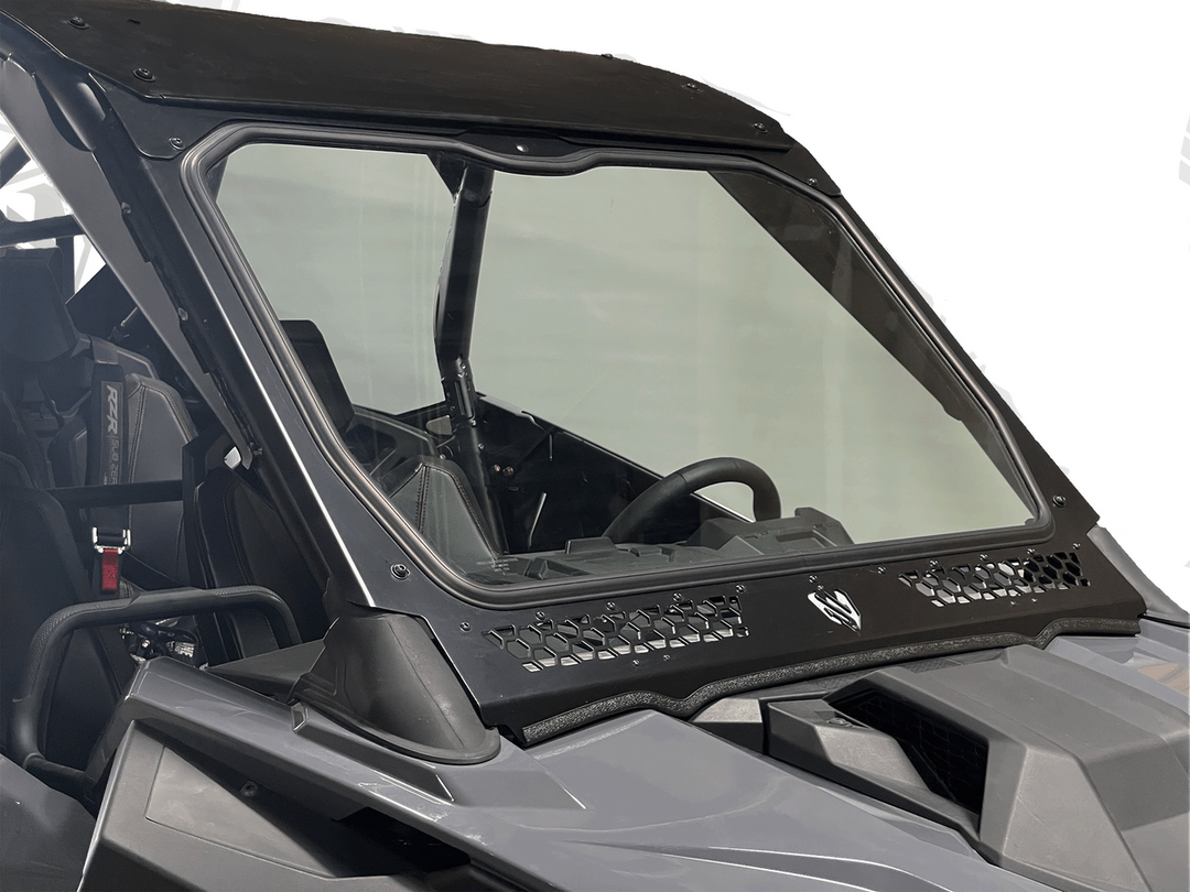moto armor windshield for polaris pro r installed on machine 