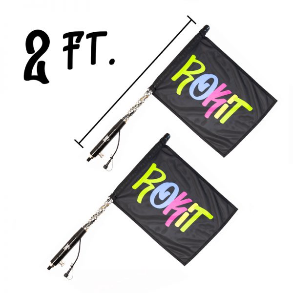 LED WHIPS 2 foot from rokit in a pair on white background