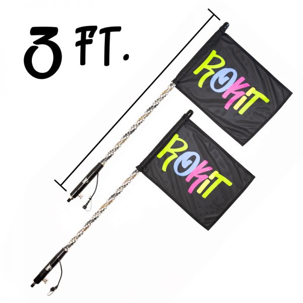LED WHIPS 3 foot from rokit in a pair on white background