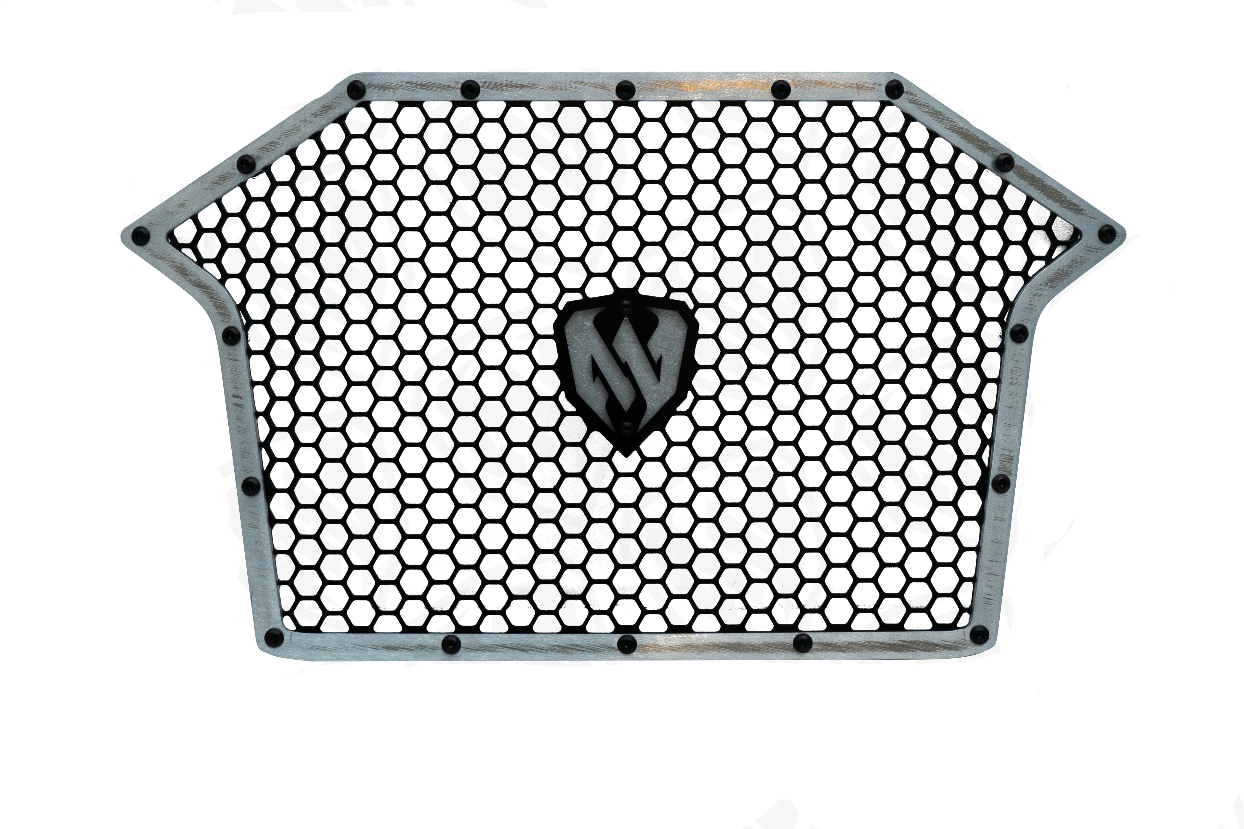  moto armor grill for polaris pro r with raw trim and raw mesh