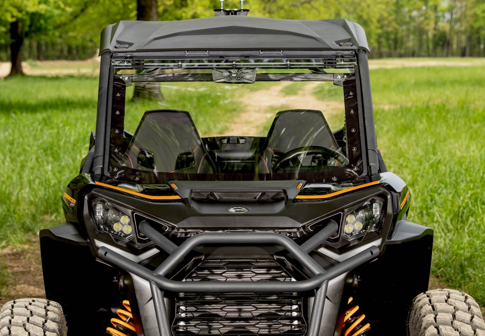 SuperATV Power Flip Up Windshield | CanAm Commander