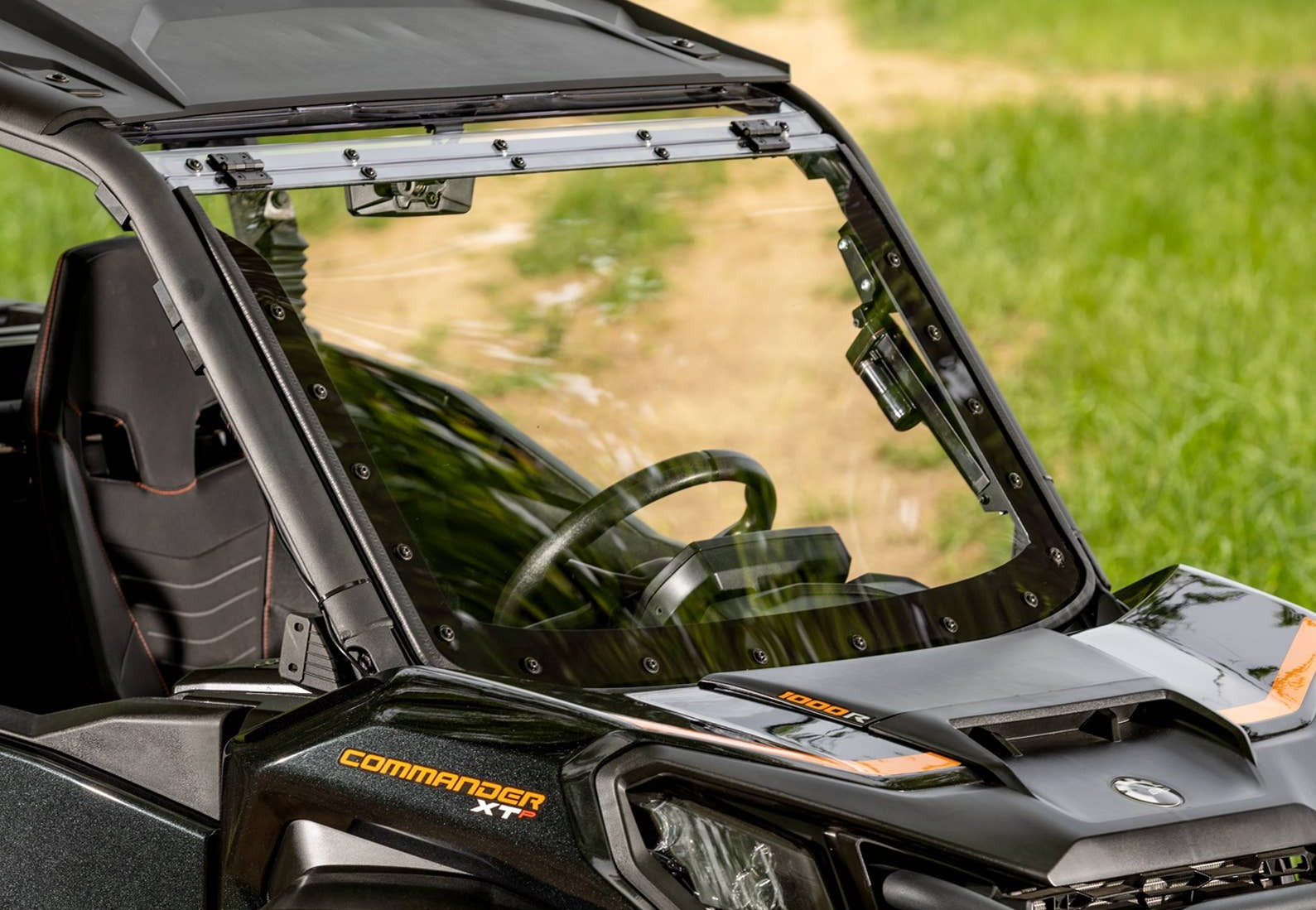 SuperATV Power Flip Up Windshield | CanAm Commander