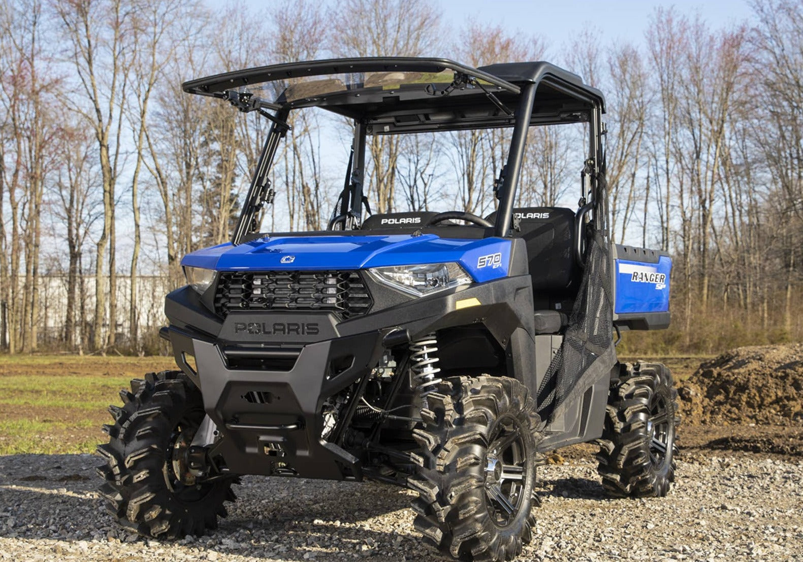 SuperATV Scratch Resistant Flip Up Windshield | Polaris Ranger SP 570