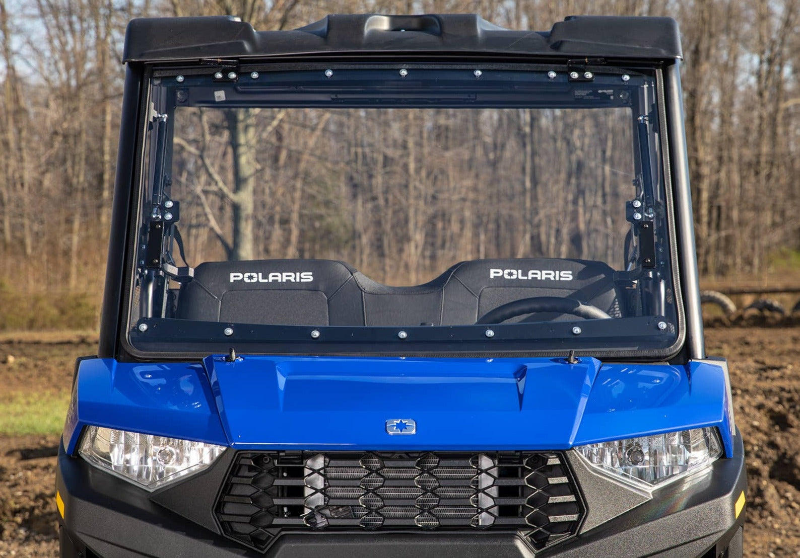 SuperATV Scratch Resistant Flip Up Windshield | Polaris Ranger SP 570