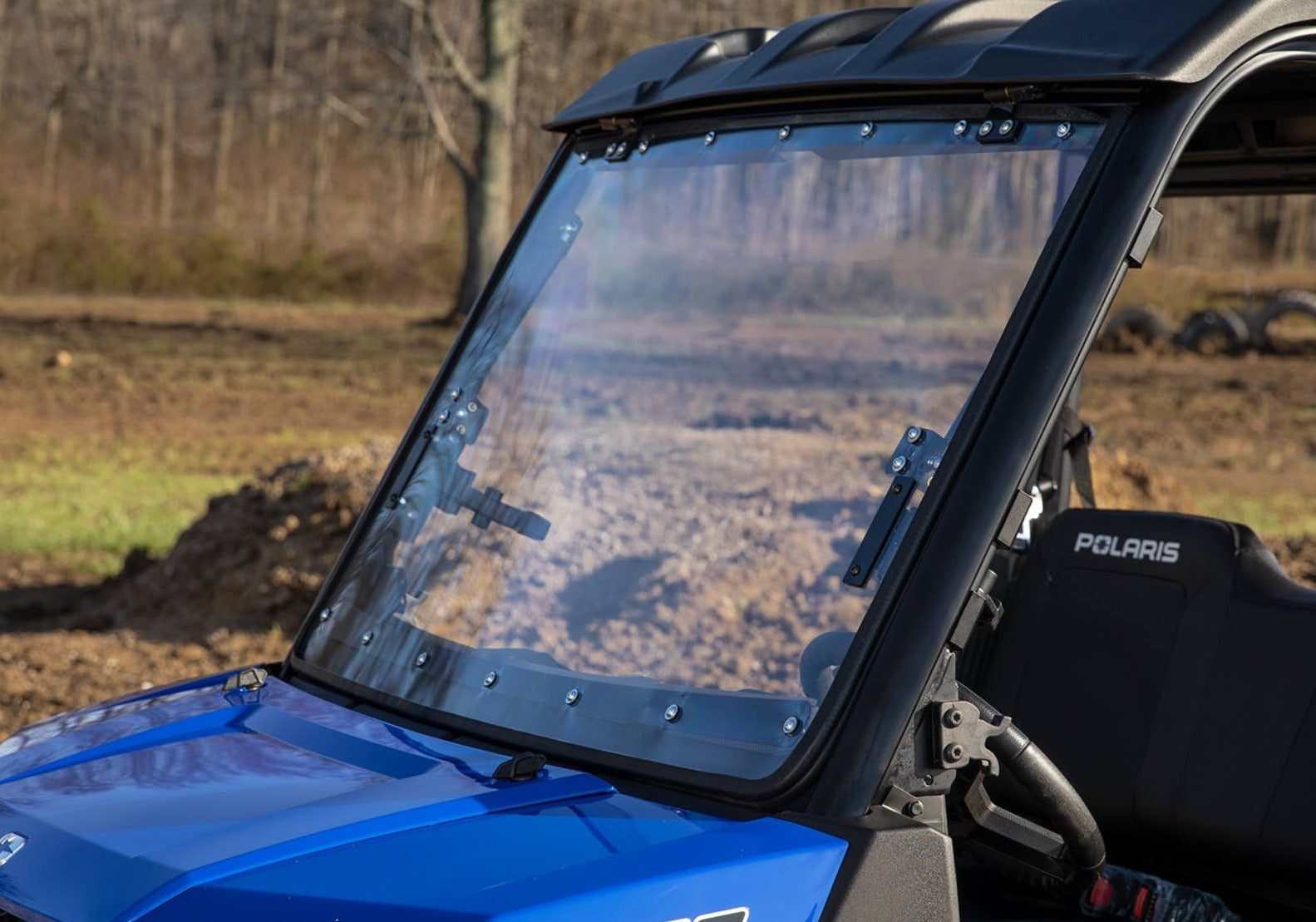 SuperATV Scratch Resistant Flip Up Windshield | Polaris Ranger SP 570