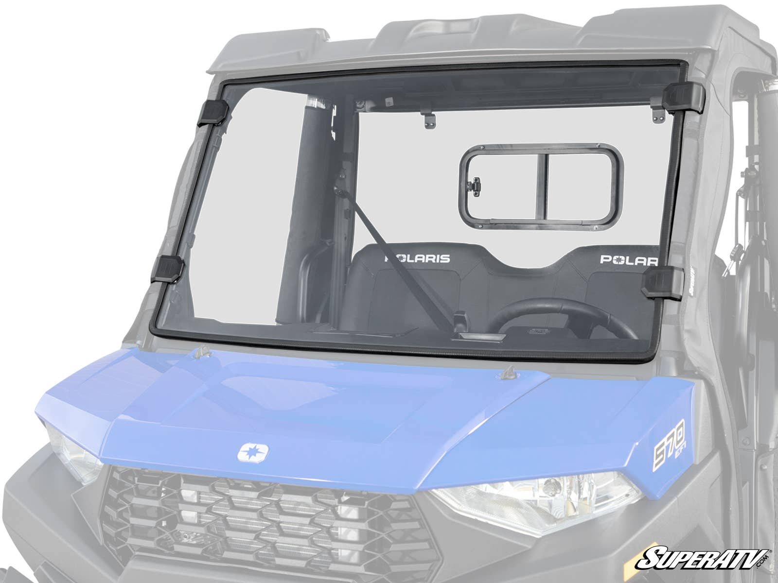 SuperATV Scratch Resistant Full Windshield | Polaris Ranger SP 570