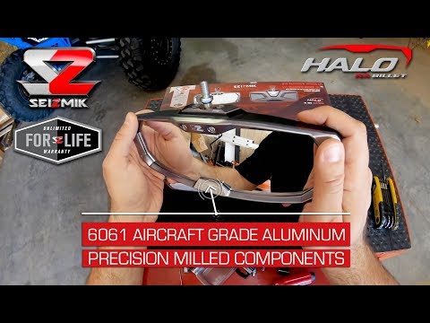 Halo-RA Billet Aluminum Rearview Mirror – 2″ and 1.875″ Round Tube ROPS