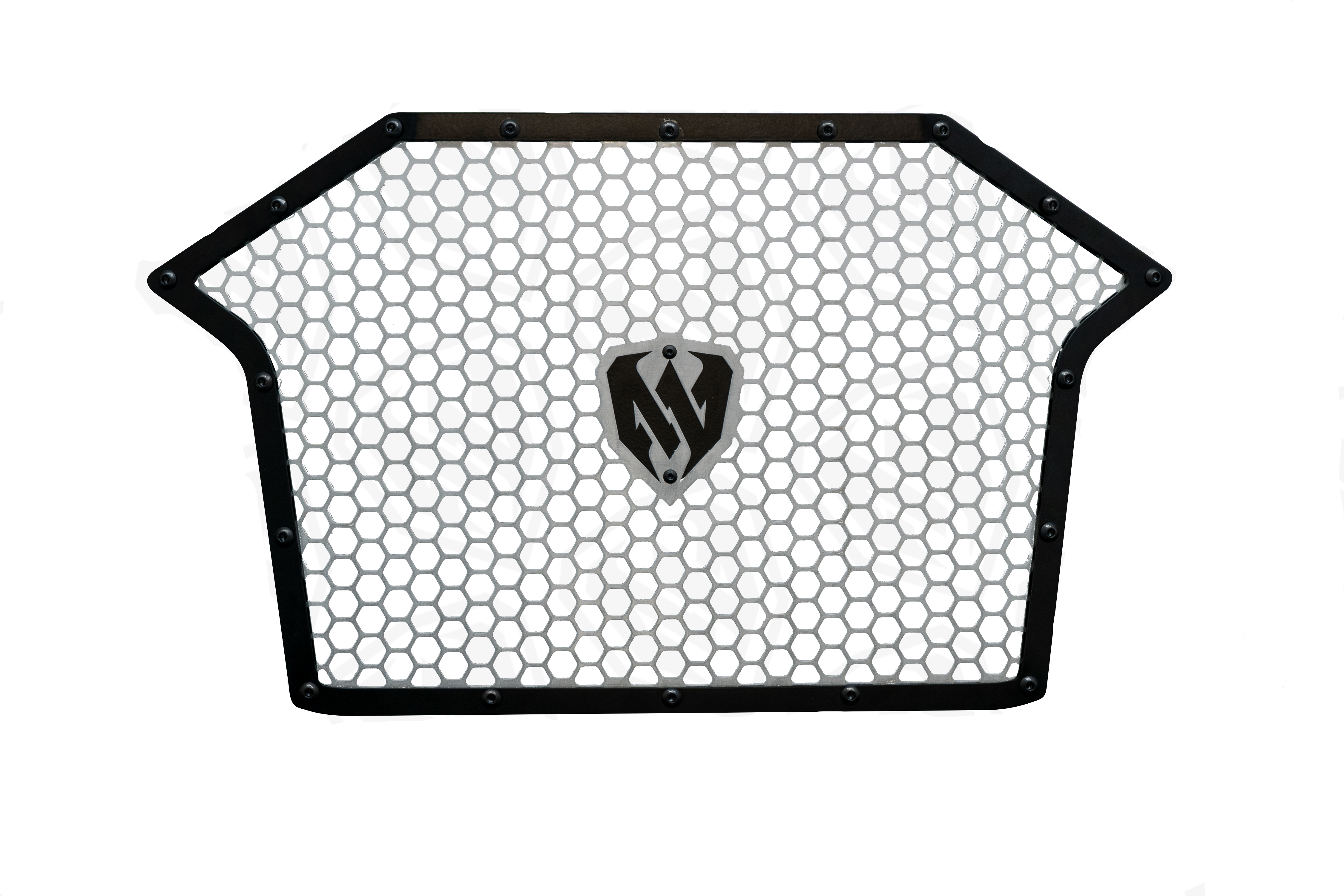 moto armor grill for polaris pro r with black trim and raw mesh 