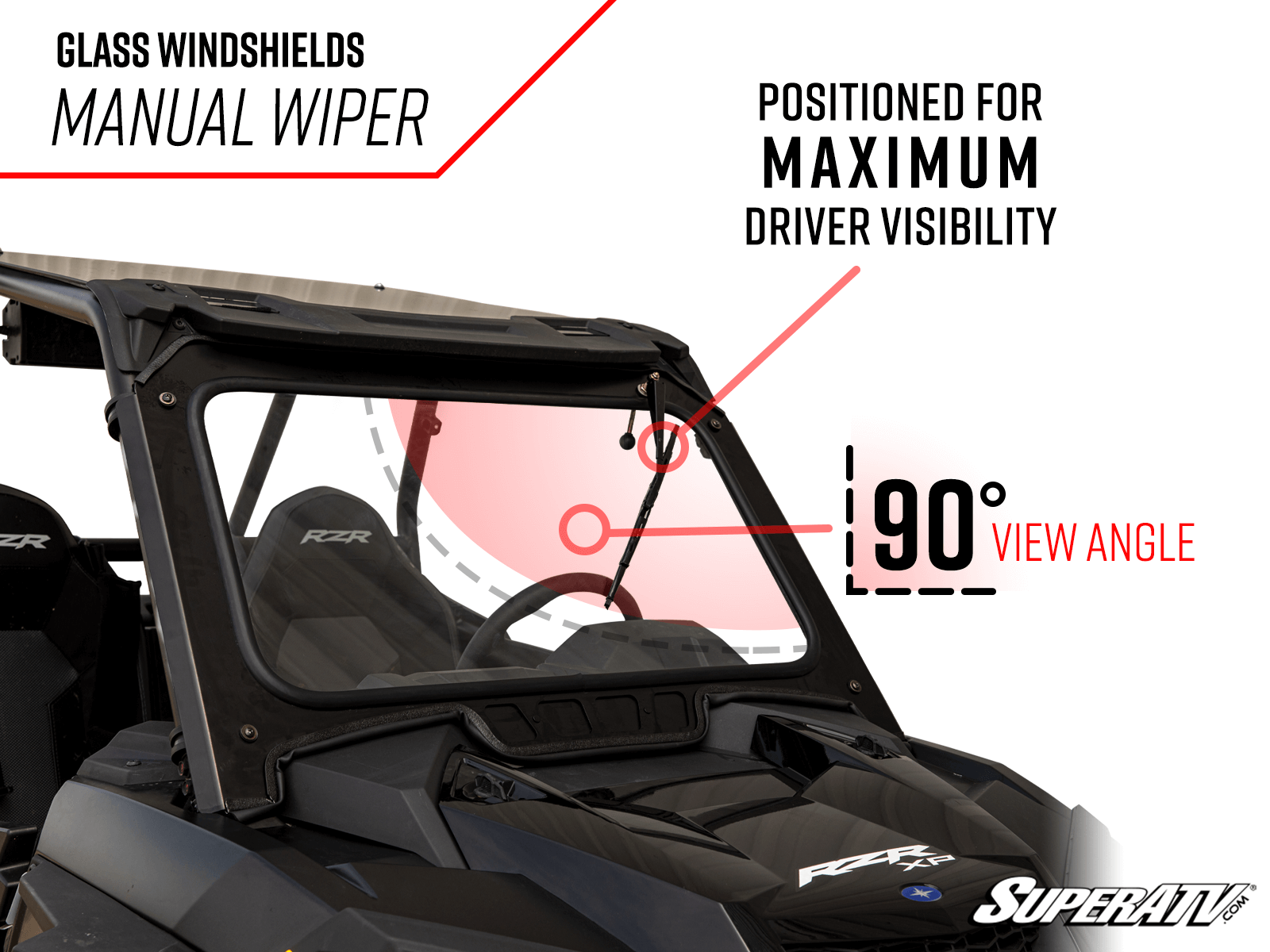 Polaris RZR PRO XP Glass Windshield | Scratch Resistant, DOT Approved