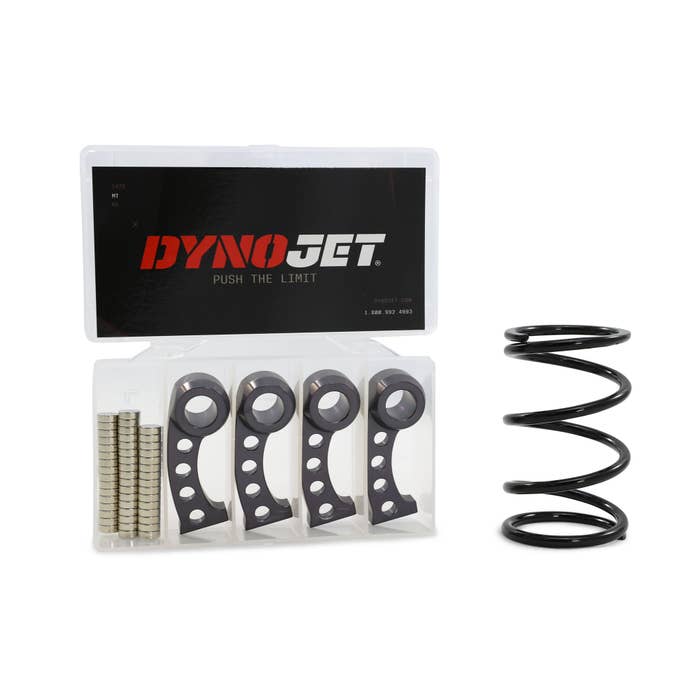dynojet clutch kit weights and fingers and black spring on white background 