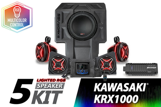 2020-2024 Kawasaki KRX1000 2-Seater Lighted 5-Speaker Audio-Kit w/JVC