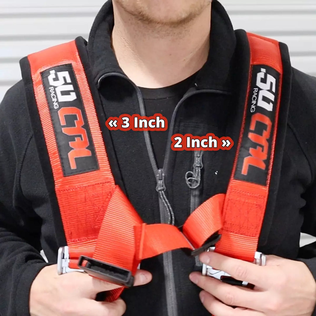 3 inch vs 2 inch 50 caliber racing seatbelt harness comparison