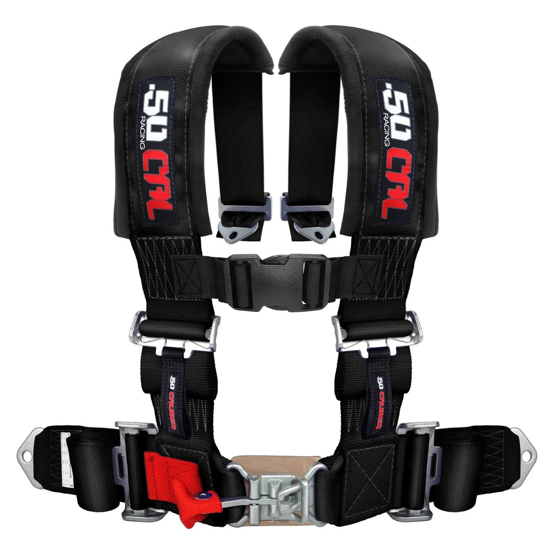 black 3 inch 4 point 50 caliber racing seatbelt harness