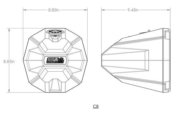 Universal 8in Cage-Mount Speaker-Pods