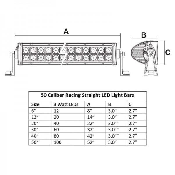 50 Caliber Racing 12" LED Light Bar