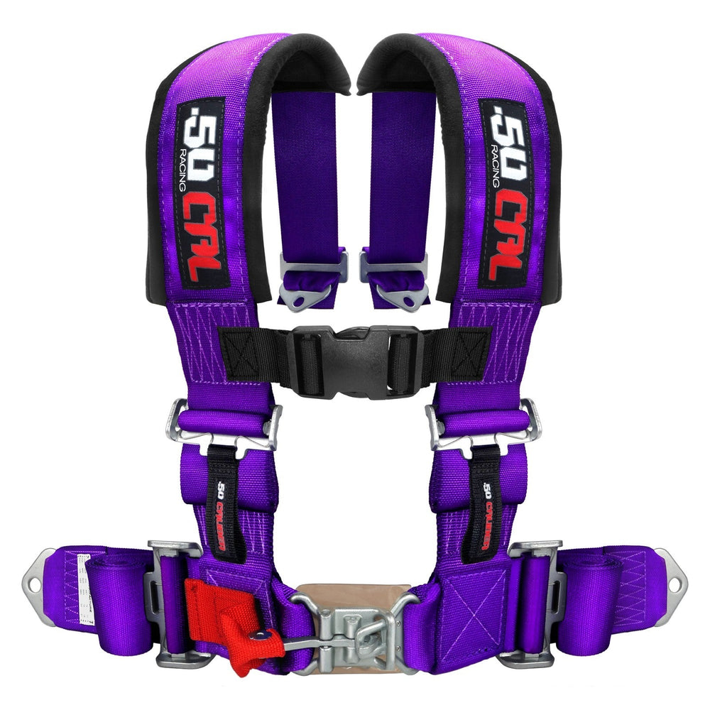 purple 50 caliber racing 4 point seatbelt harness