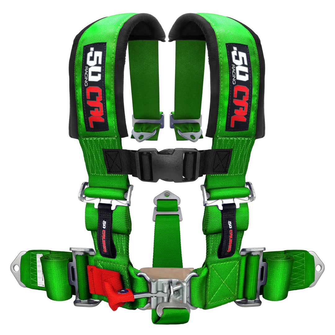 green 2 inch 5 point 50 caliber racing UTV seatbelt harness