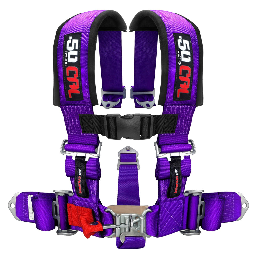 purple 2 inch 5 point 50 caliber racing UTV seatbelt harness