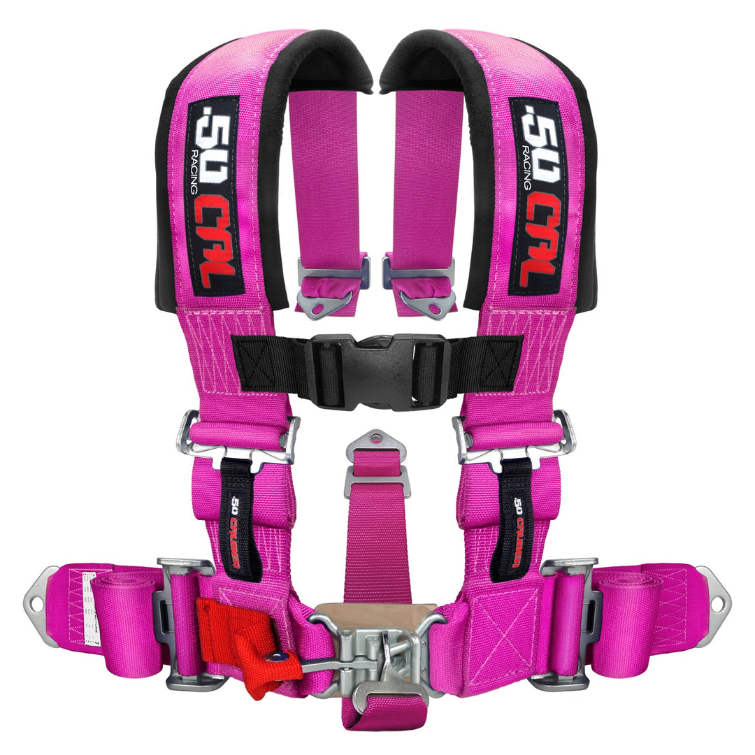 pink 2 inch 5 point 50 caliber racing UTV seatbelt harness