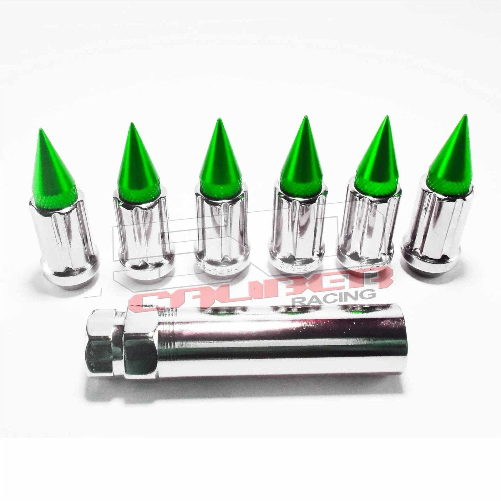 3/8 x 24 Chrome Spiked Lug Nuts - 16 Pack | 50 Cal