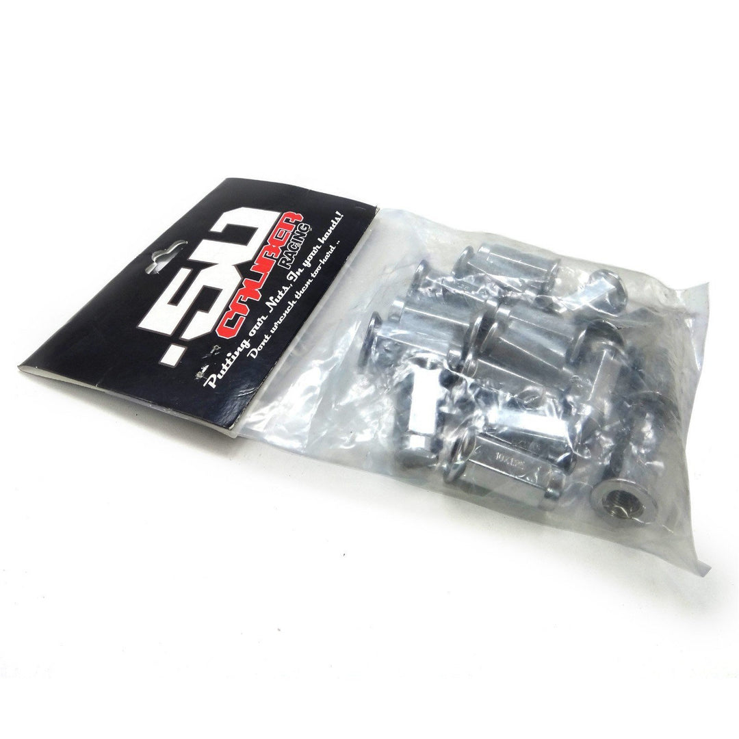 50 Caliber Racing Lug Nuts Flat 12x1.25 17mm Hex - 16 Pack