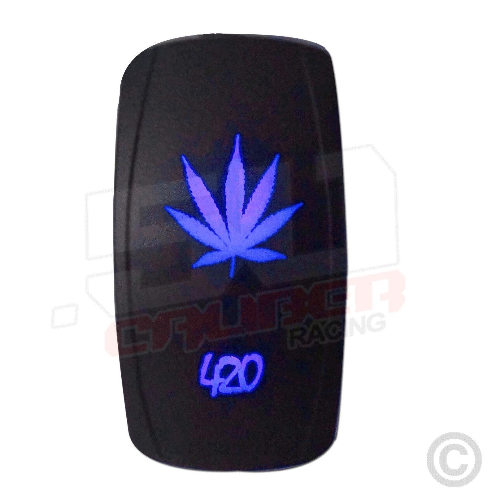 50 Caliber Racing 420 Leaf On/Off LED Rocker Switch