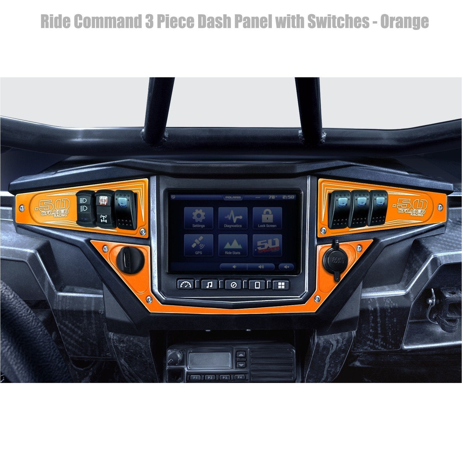 50 Caliber Racing Ride Command XP 1000 6 Switch Dash Panel