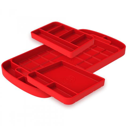 Tool Tray Silicone 3 Piece Set Color Red S&B - Revolution Off-Road