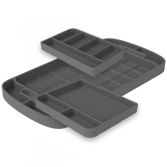 Tool Tray Silicone 3 Piece Set Color Charcoal S&B - Revolution Off-Road