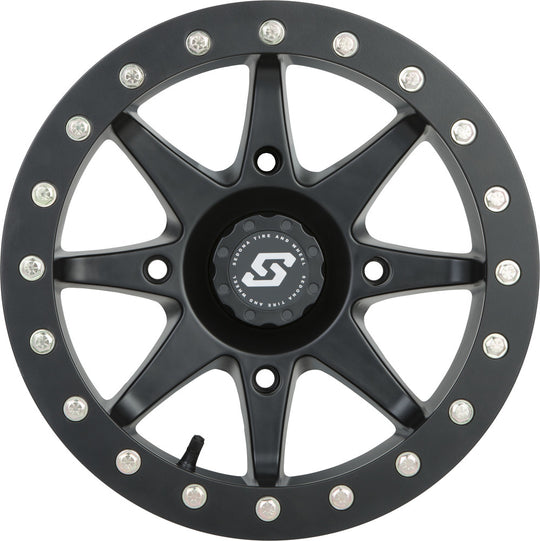 Sedona Storm Beadlock UTV Wheel In Black Finish on white background 