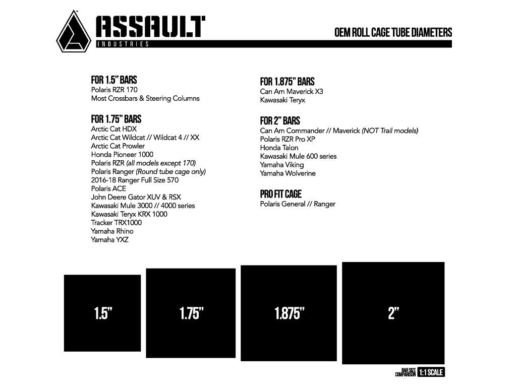 Assault Industries 55º Top Tube Light Bar Mount Brackets (Set of 2) - Revolution Off-Road