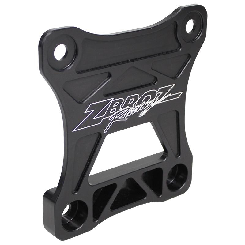zbroz racing radius rod plate black in color on white background