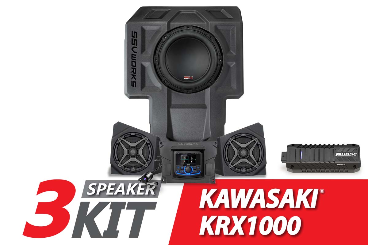 2020-2024 Kawasaki KRX1000 2-Seater 3-Speaker SSV Audio-Kit w/JVC