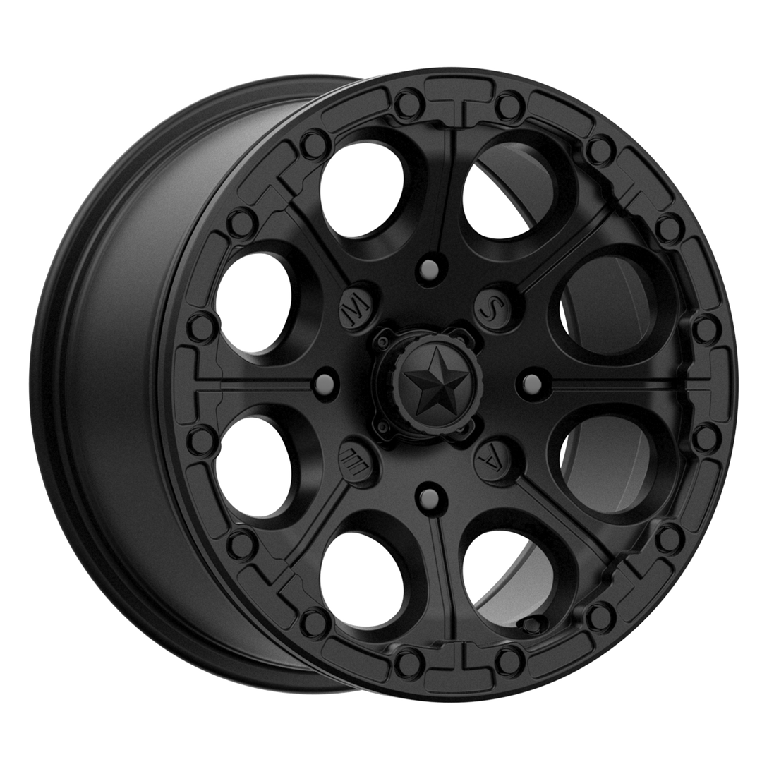 MSA M44 Cannon Beadlock UTV Wheel  in black on white background 