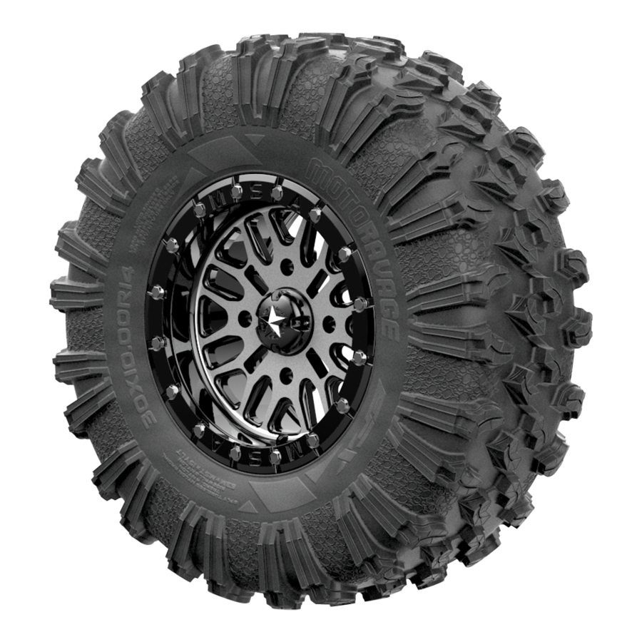 utv tire efx tire motoravage mounted on gray wheel on white background 