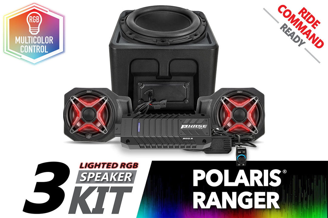 2018-2024 Polaris Ranger XP1000 Lighted 3-Speaker Audio System for Ride Command