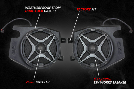 SSV Works Speakers with Front Kick Enclosure for Polaris RZR
