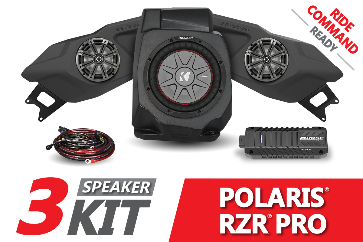 2020-2023 Polaris RZR Pro Kicker 3-Speaker Plug-&-Play System for Ride Command