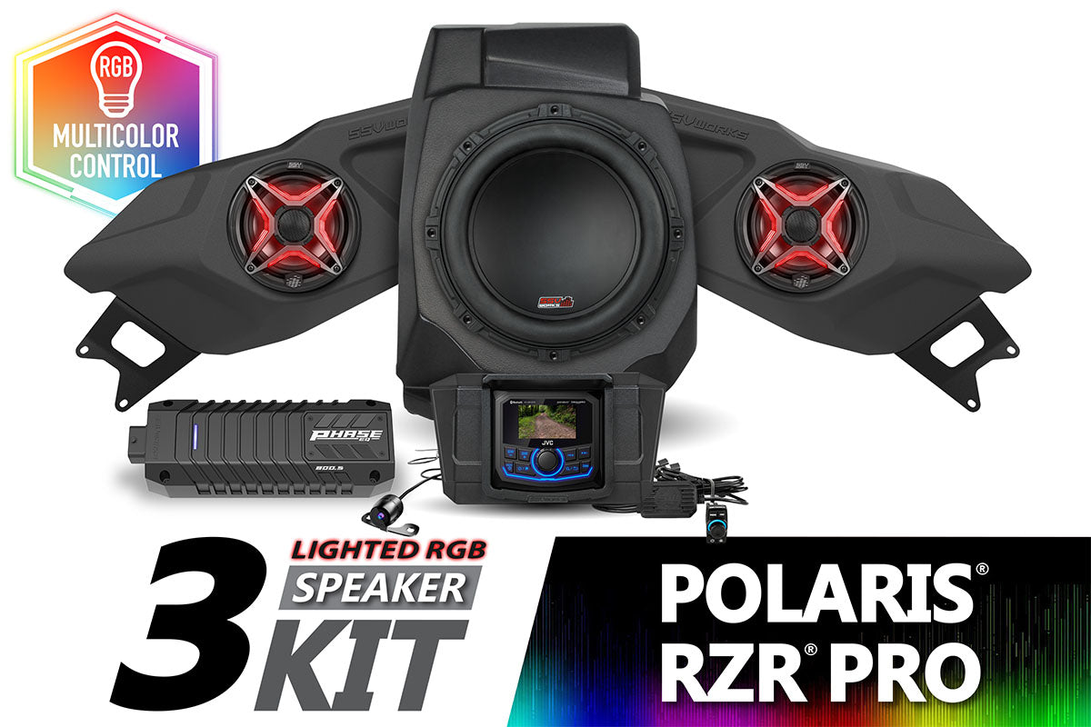 2020-2024 Polaris RZR Pro Lighted 3-Speaker Plug-&-Play System w/JVC