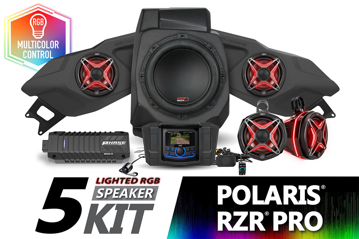 2020-2024 Polaris RZR Pro Lighted 5-Speaker Plug-&-Play System w/JVC