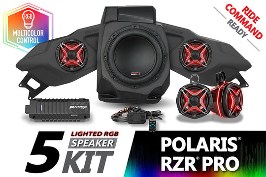 2020-2024 Polaris RZR Pro Lighted 5-Speaker Plug-&-Play System for Ride Command