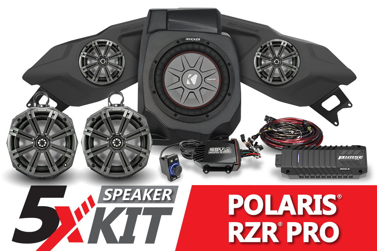 2020-2023 RZR Pro Phase X Kicker 5-Speaker Plug-&-Play System