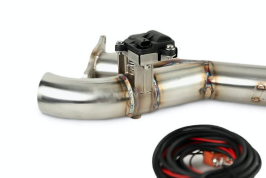 Trinity Racing Side Piece Header Pipe With Electric Cutout - RZR Turbo / Turbo S