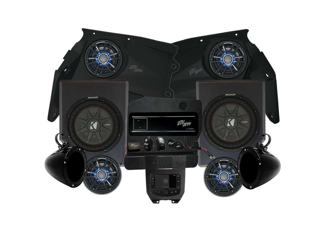 utv stereo signature series stage 6 stereo kit for canam x3 on white background
