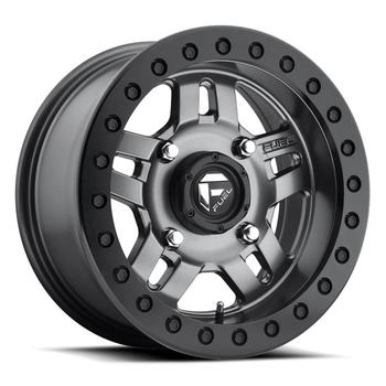 utv wheel Fuel Anza D918 Beadlock UTV Wheel With Matte Anthracite Center With Black Beadlock Ring on white background 